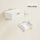 HOMCOM Floating Nightstands Set Of 2 Bedside Tables W/ Wave Drawer White