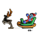 75cm Infinity Santa in Sleigh with Reindeer on Metal Base and Multi-Coloured LEDs