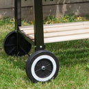 82 x 29cm Charcoal BBQ Grill Trolley with Shelves on Wheels