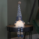 55cm Battery Operated Light up Blue Christmas Gonk with Dangly Legs & Snowflake Hat