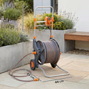 Outsunny Hose Reel Cart With Wheels, 45+2m Garden Hose Reel, Orange