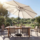 Outsunny 2.7 m Garden Parasol Umbrella with Cross Base, Sandbag, Cream White