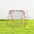 HOMCOM Rebounder Net Football Target Goal with Adjustable Angles, Orange