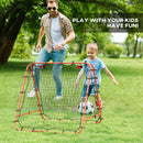 HOMCOM Rebounder Net Football Target Goal with Adjustable Angles, Orange