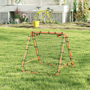 HOMCOM Rebounder Net Football Target Goal with Adjustable Angles, Orange