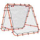 HOMCOM Rebounder Net Football Target Goal with Adjustable Angles, Orange