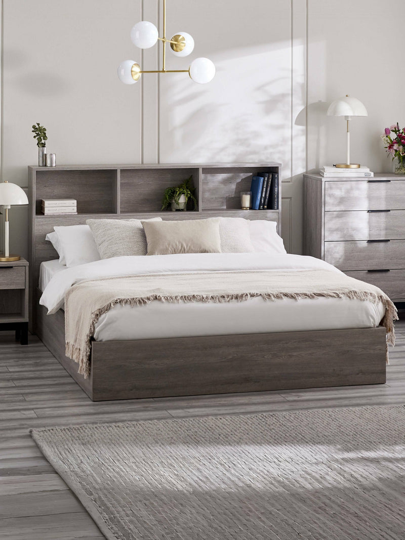 Bali Ottoman Storage 90cm Single Bed - Grey Oak