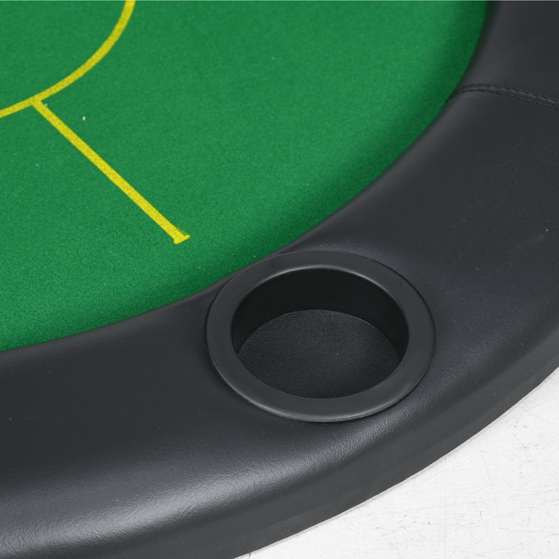 SPORTNOW Foldable Poker Mat, 10-Player Table Top with Cup Holders, Carry Bag