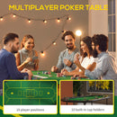 SPORTNOW Foldable Poker Mat, 10-Player Table Top with Cup Holders, Carry Bag