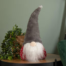 35cm Battery Operated Light up Christmas Gonk with Grey Hat & Red Body