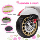 AIYAPLAY Vespa Licensed 12V Kids Electric Bike W/ 2 Training Wheels, White