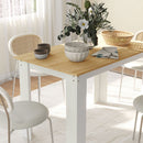 HOMCOM Dining Table For 4-6 People, Wood Effect Tabletop, Oak & White