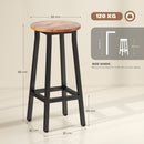 HOMCOM Barstools, Breakfast Bar Stools With Footrest, Rustic Brown