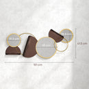 HOMCOM Metal Wall Art, Decorative Mirror Decor for Living Room, Gold Tone