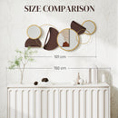 HOMCOM Metal Wall Art, Decorative Mirror Decor for Living Room, Gold Tone