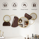 HOMCOM Metal Wall Art, Decorative Mirror Decor for Living Room, Gold Tone