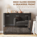 HOMCOM Modern Sideboard Kitchen Storage Cabinet, High Gloss Black