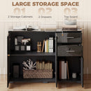 HOMCOM Modern Sideboard Kitchen Storage Cabinet, High Gloss Black