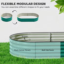 Outsunny Galvanised Raised Garden Bed Planter Box, Light Green