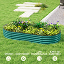 Outsunny Galvanised Raised Garden Bed Planter Box, Light Green