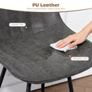 HOMCOM Swivel Bar Stools Set of 2, PU Leather Upholstered Bar Chairs, Grey
