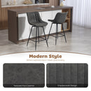 HOMCOM Swivel Bar Stools Set of 2, PU Leather Upholstered Bar Chairs, Grey