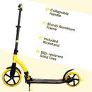 HOMCOM Teens Adult Kick Scooter Foldable Adjust Aluminium For 14+ Yellow