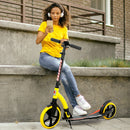 HOMCOM Teens Adult Kick Scooter Foldable Adjust Aluminium For 14+ Yellow
