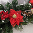 Premier 180cm (6ft) Festive Red Dressed Christmas Garland With Bows And Red Baubles