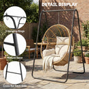 Outsunny Hammock Chair Stand Only, Hanging Chair Stand, 150 KG Load, Black