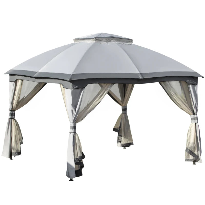 Outsunny 3.7 x 3(m) Metal Gazebo Grey