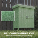 Outsunny Wooden Garden Shed W/ Hinged Roof, 74x43x88cm, Light Green