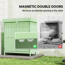Outsunny Wooden Garden Shed W/ Hinged Roof, 74x43x88cm, Light Green