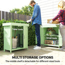 Outsunny Wooden Garden Shed W/ Hinged Roof, 74x43x88cm, Light Green