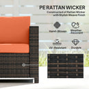 Outsunny Rattan Wicker 3-seater Sofa Chair Patio Furniture, Orange