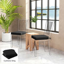 Outsunny Outdoor Chair Seat Cushions Set of 2, Garden Chair Cushions, Black