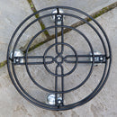 32cm Black Metal Garden Flower Plant Pot Trolley on Castor Wheels