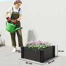 Outsunny 2 x 2 x 1ft Vinyl Raised Garden Bed Kit, Dark Grey