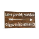 60cm X 30cm Dark Rustic Fir Wood Welcome Arrow Hanging Wall Sign
