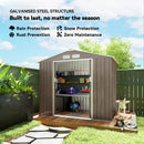 Outsunny Garden Shed Storage Unit w/ Locking Door Floor Foundation Vent Grey