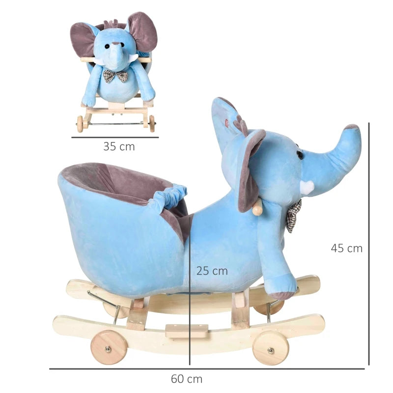 HOMCOM Children's Rocking Elephant - Blue