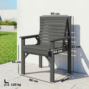 Outsunny Wood Garden Chair Outdoor Dining Chair with Curved Seat, Grey