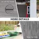 Outsunny Gas Fire Pit Table with 40,000 BTU Burner, Cover, Dark Grey