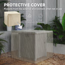 Outsunny Gas Fire Pit Table with 40,000 BTU Burner, Cover, Dark Grey