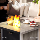 Outsunny Gas Fire Pit Table with 40,000 BTU Burner, Cover, Dark Grey