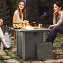 Outsunny Gas Fire Pit Table with 40,000 BTU Burner, Cover, Dark Grey