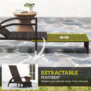 Outsunny PE Rattan Sun Lounger with 4-Level Adjustable Backrest