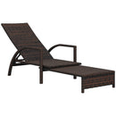 Outsunny PE Rattan Sun Lounger with 4-Level Adjustable Backrest