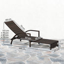 Outsunny PE Rattan Sun Lounger with 4-Level Adjustable Backrest