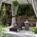 Outsunny PE Rattan Sun Lounger with 4-Level Adjustable Backrest